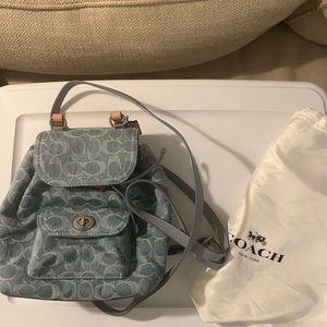 COACH Riya Denim Backpack New